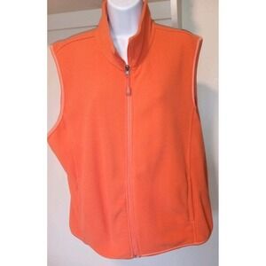 WOMAN'S REBECCA MALONE Size XL FLEECE VEST Full Zip Orange‎ Pockets